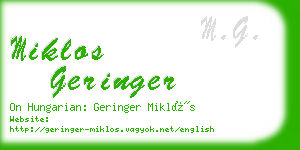 miklos geringer business card